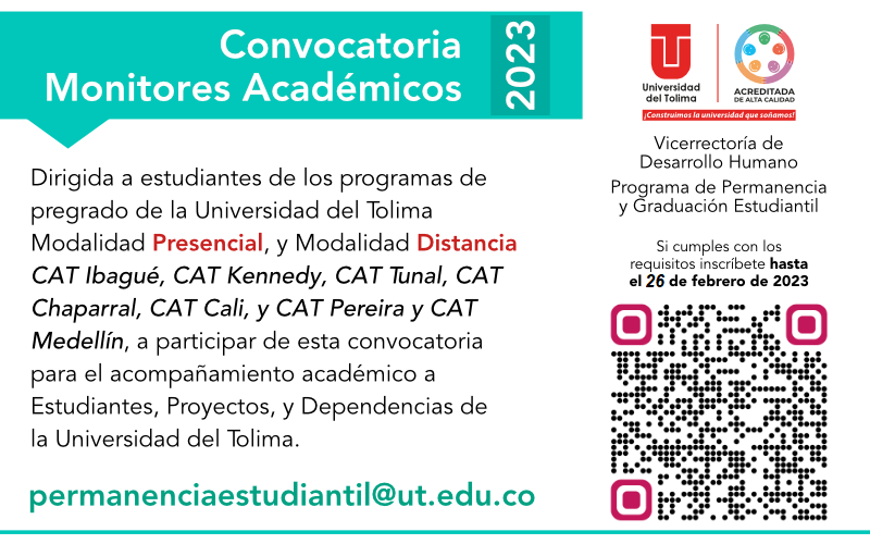 convocatoria monitores academicos web