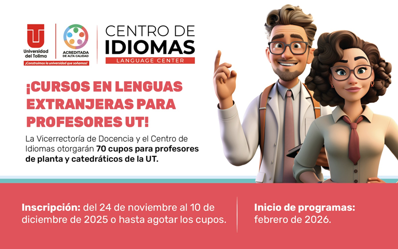 Convocatoria Semestre A 2026 cupos de los cursos de lengua extranjera