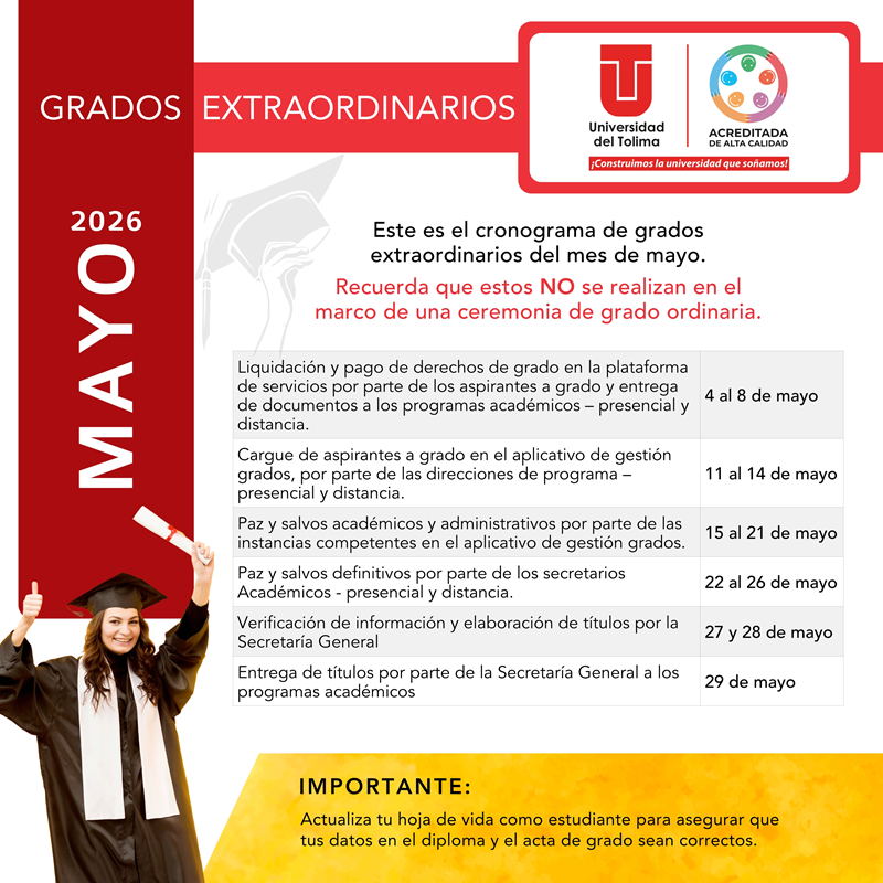 Grados Extraordinarios 2026